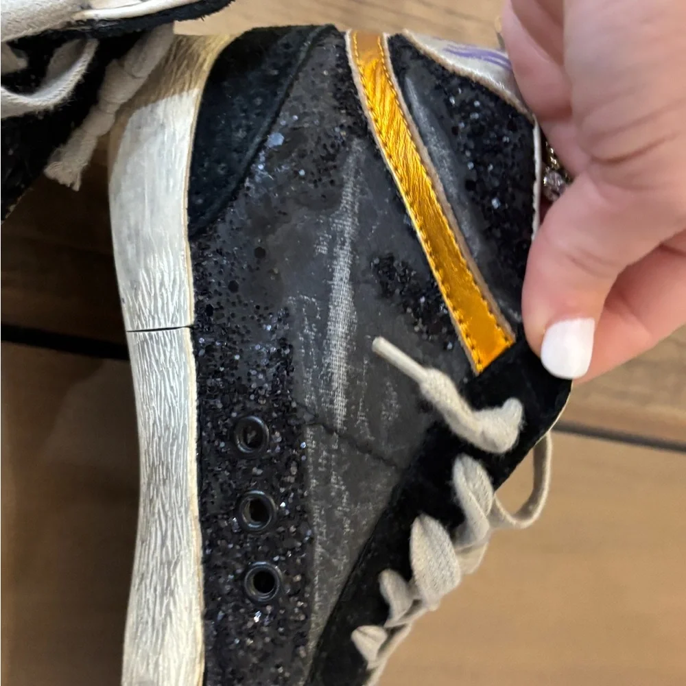 Golden Goose Black and Gold Sneakers - Picture 5 of 8